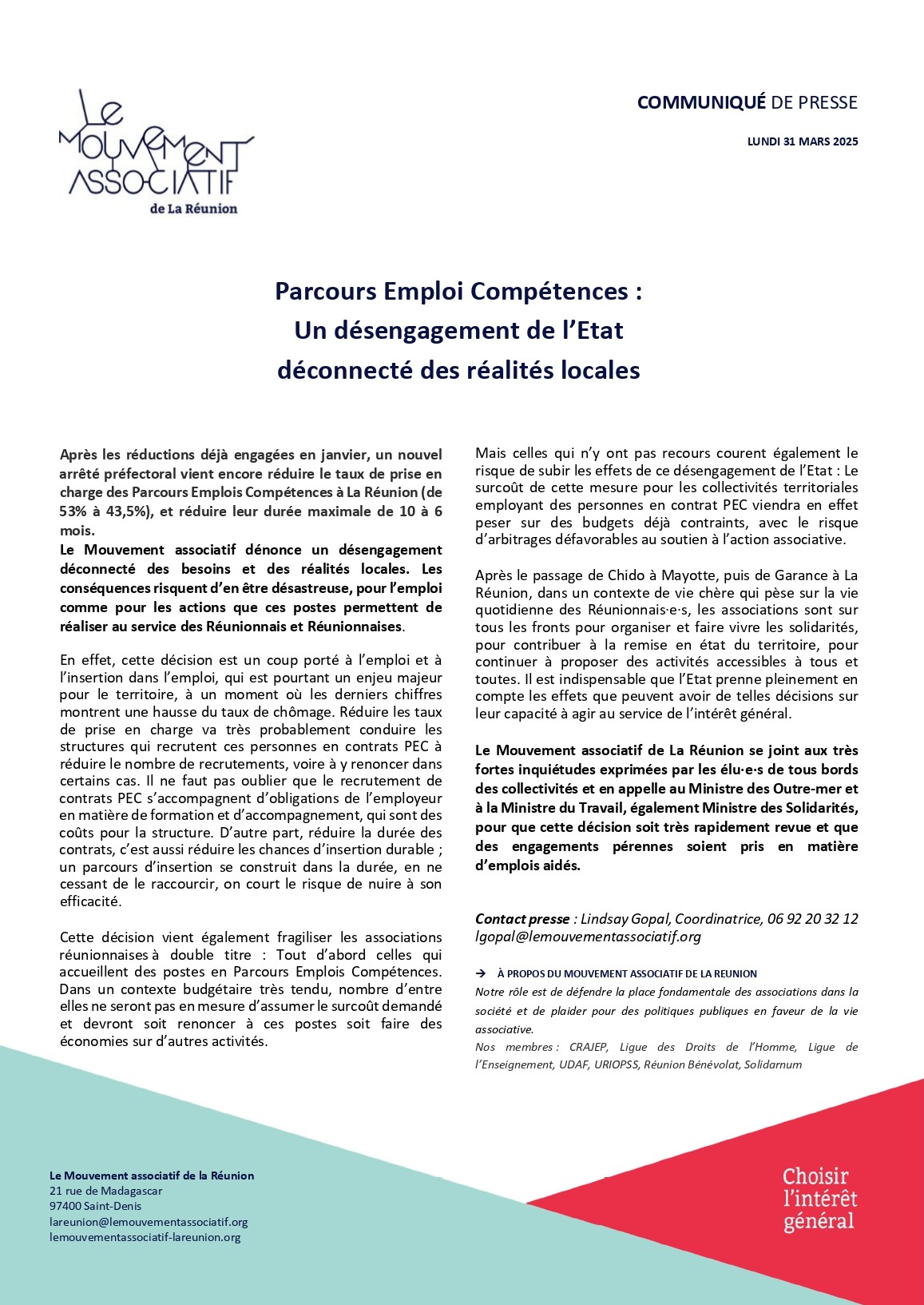 Parcours Emploi Compétences :  Un désengagement de l’Etat déconnecté des réalités locales